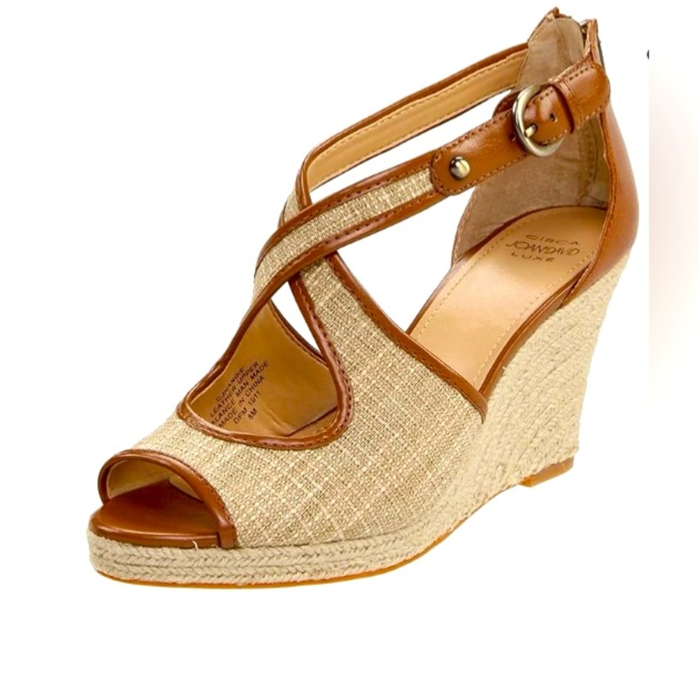 New Circa Joan & David Women's Nandie Open-Toe Espadrille Wedge Heel Size 9.5